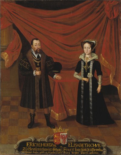 Hertog Erik I van Brunswijk-Calenberg en zijn tweede vrouw Elisabeth, prinses van Brandenburg, ca. 1530 door Unknown